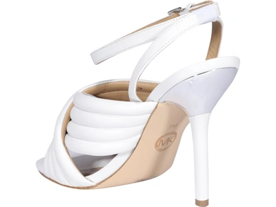 Shop Michael Michael Kors Quilted Crossover Strap Sandals In White