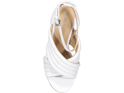 Shop Michael Michael Kors Quilted Crossover Strap Sandals In White