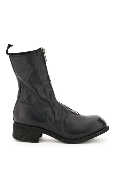 Shop Guidi Pl2 Front Zip Ankle Boots In Black