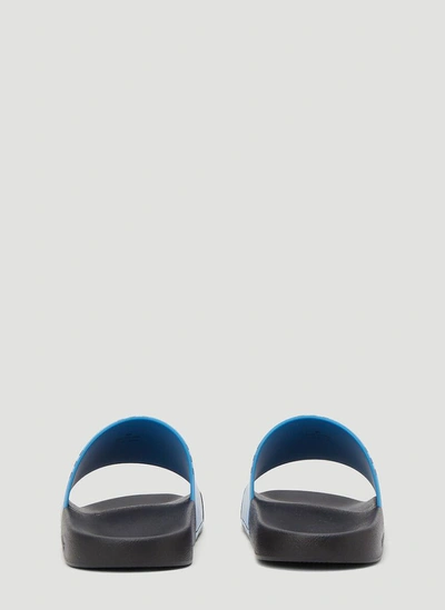 Shop Burberry Furley Vintage Check Slides In Blue