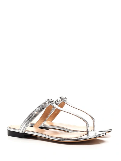 Shop Givenchy Elba Thong Sandals In Silver