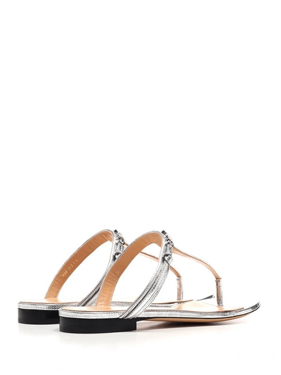 Shop Givenchy Elba Thong Sandals In Silver