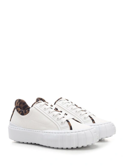 Shop Fendi Ff Trim Low In White