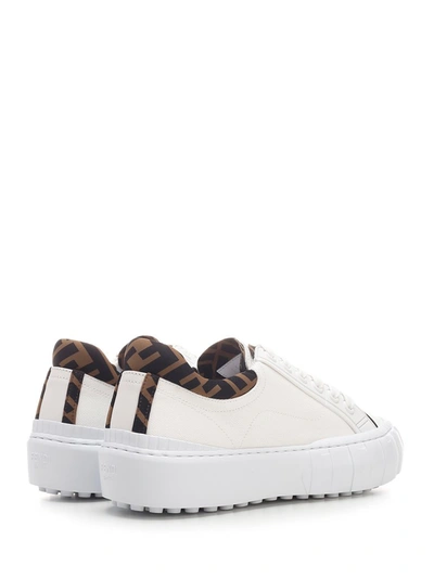 Shop Fendi Ff Trim Low In White