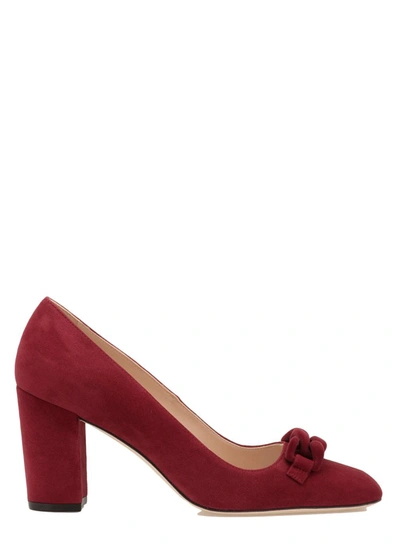 Shop Stuart Weitzman Madison Block Heel Pumps In Red