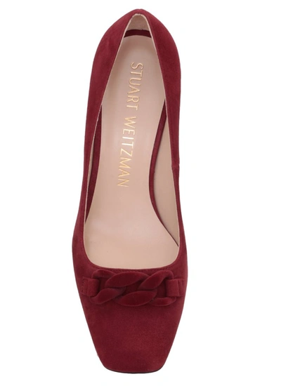 Shop Stuart Weitzman Madison Block Heel Pumps In Red