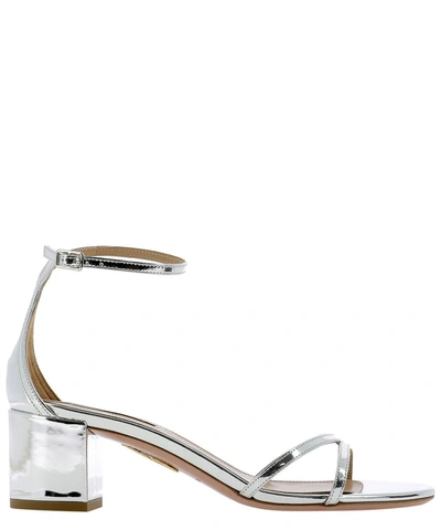 Shop Aquazzura Purist 50 Sandals In Silver