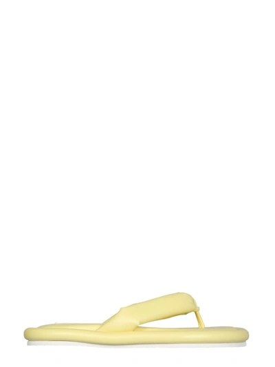 Shop Mm6 Maison Margiela Padded Sandals In Yellow