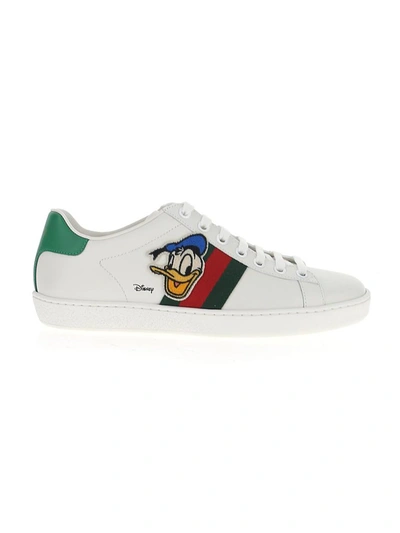 Shop Gucci X Disney Donald Duck Ace Sneakers In White