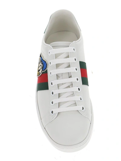 Shop Gucci X Disney Donald Duck Ace Sneakers In White