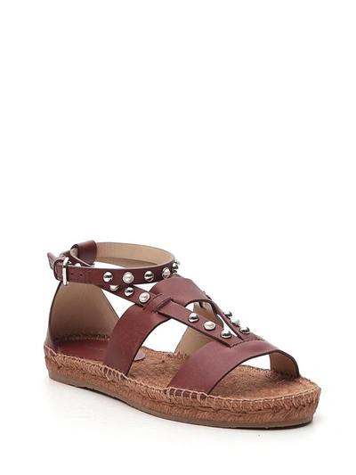 Shop Jimmy Choo Denise Studded Sandals In Brown
