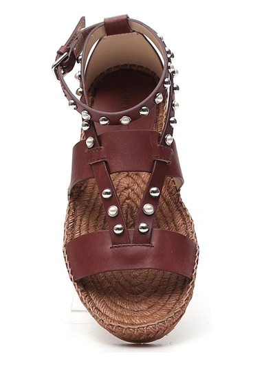 Shop Jimmy Choo Denise Studded Sandals In Brown