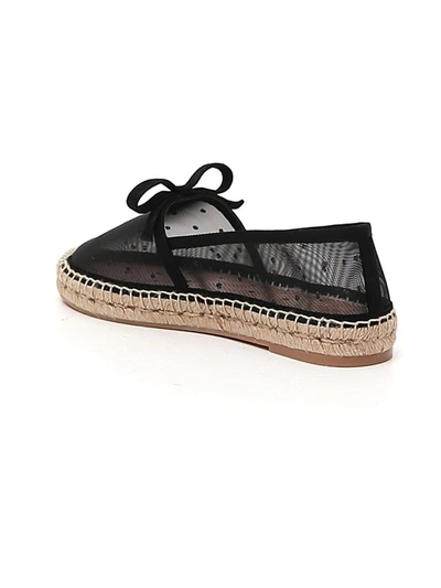 Shop Red Valentino Redvalentino Point D'esprit Flat Espadrilles In Black