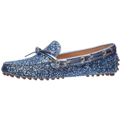 Shop Car Shoe Glittered Loafers In Blue