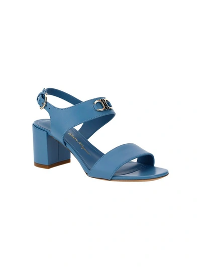 Shop Ferragamo Salvatore  Gancini Sandals In Blue