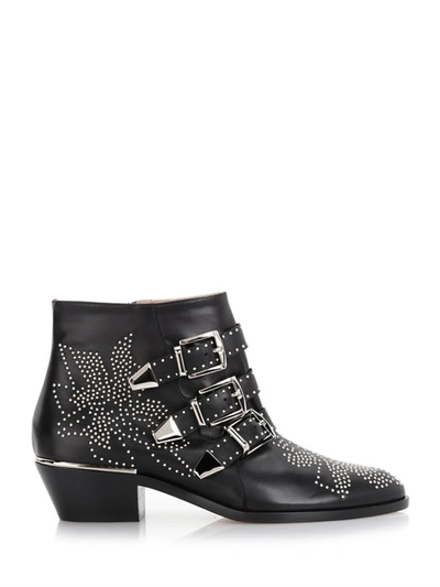 Shop Chloé Susanna Embellished Ankle Boots In Black