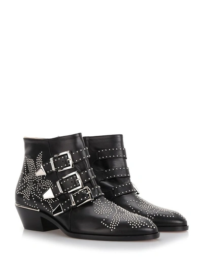 Shop Chloé Susanna Embellished Ankle Boots In Black