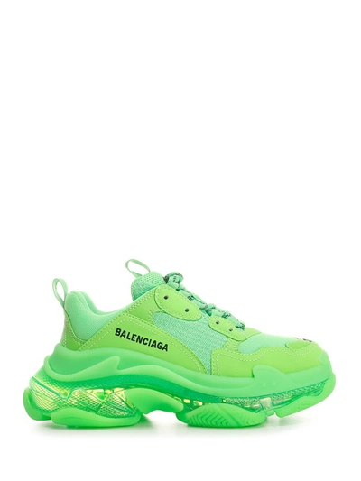 Shop Balenciaga Triple S Sneakers In Green
