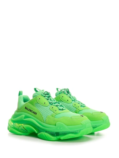 Shop Balenciaga Triple S Sneakers In Green
