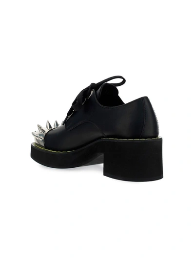 Shop Miu Miu Spike Cap Derby Shoes In Black