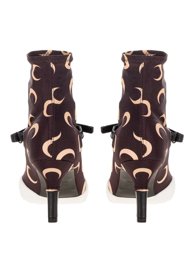 Shop Marine Serre Crescent Moon Printed Boots In Brown