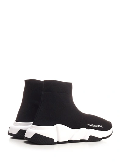 Shop Balenciaga Logo Printed Speed Sneakers In Black