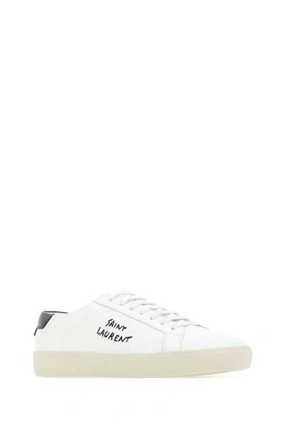 Shop Saint Laurent Court Classic Sl/06 Embroidered Sneakers In White