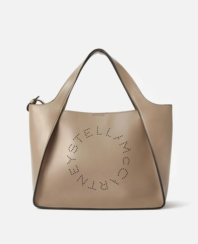 Stella Mccartney Dove Grey Alter Mat Stella Logo Handbag In Nude
