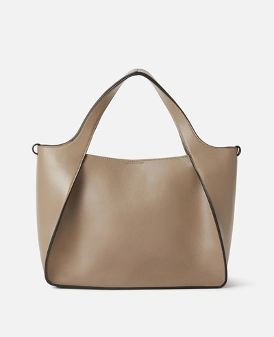 Stella Mccartney Dove Grey Alter Mat Stella Logo Handbag In Nude