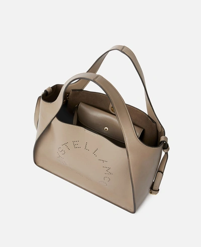 Stella Mccartney Dove Grey Alter Mat Stella Logo Handbag In Nude