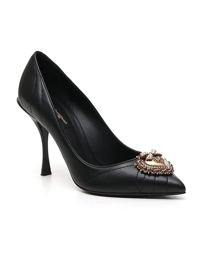 Shop Dolce & Gabbana Devotion Embellished Pumps In Black