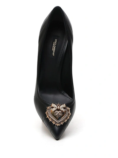 Shop Dolce & Gabbana Devotion Embellished Pumps In Black