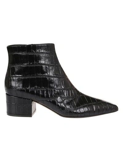 Shop Sergio Rossi Embossed Pointed In Black