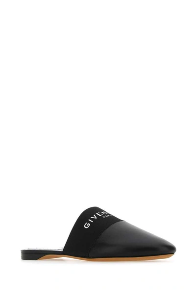 Shop Givenchy Logo Trim Mules In Black