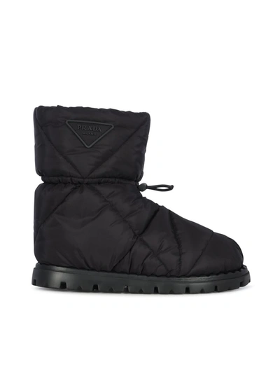 Quilted Nylon Snow Boots in White - Prada