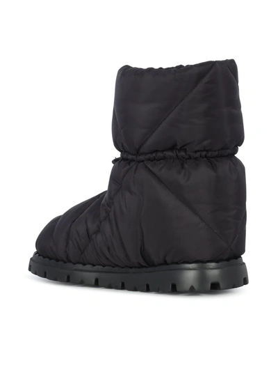 Shop Prada Triangle Logo Padded Boots In Black