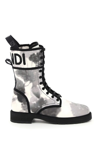 Shop Fendi Signature Biker Boots In Multi