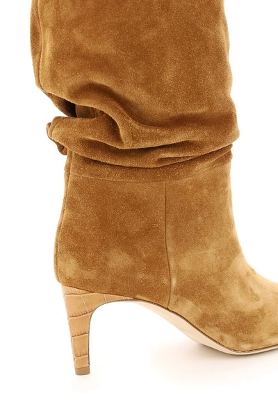 Shop Paris Texas Slouchy Suede Boots In Brown