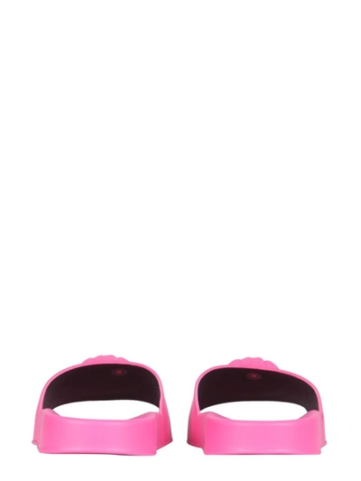 Shop Versace La Medusa Slides In Pink