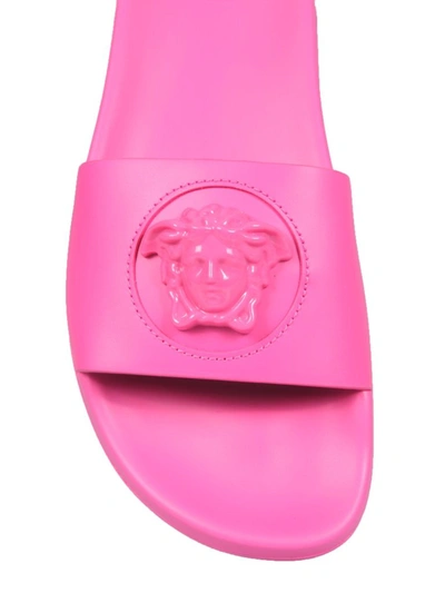 Shop Versace La Medusa Slides In Pink