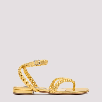 Shop Alexandre Vauthier Ines Braided Sandals In Gold