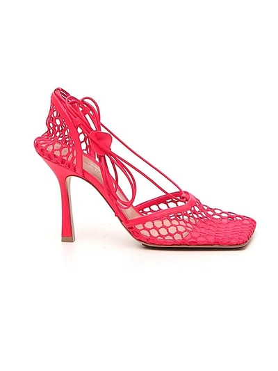 Shop Bottega Veneta Stretch Sandals In Red
