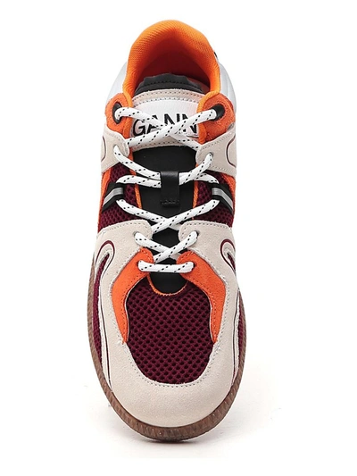 Shop Ganni Sporty Mix Retro Sneakers In Multi