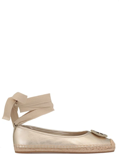 Shop Tory Burch Ankle Strap Espadrilles In Gold
