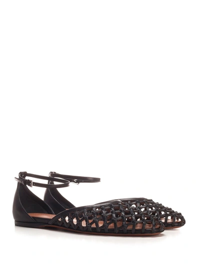 Shop Alaïa Open Ballet Flats In Black