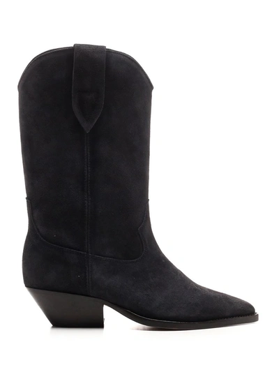 Shop Isabel Marant Duerto Block Heel Boots In Black