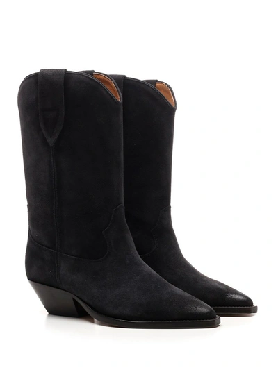 Shop Isabel Marant Duerto Block Heel Boots In Black
