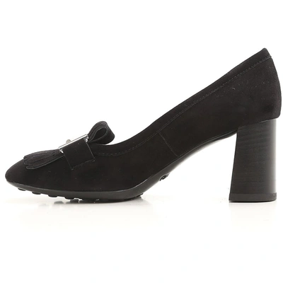 Shop Tod's Double T Fringed Pumps In Black