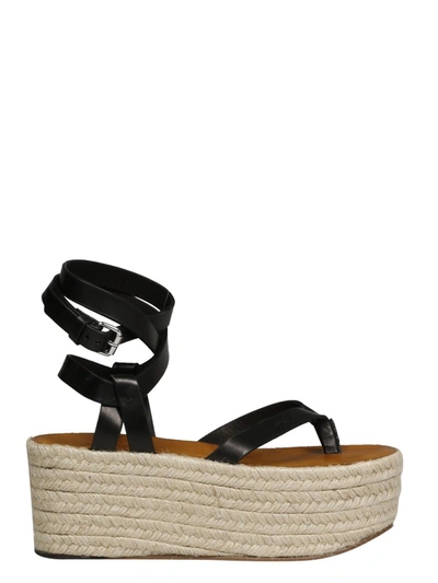 Isabel Marant Mazia Platform Espadrille Sandals In Black | ModeSens
