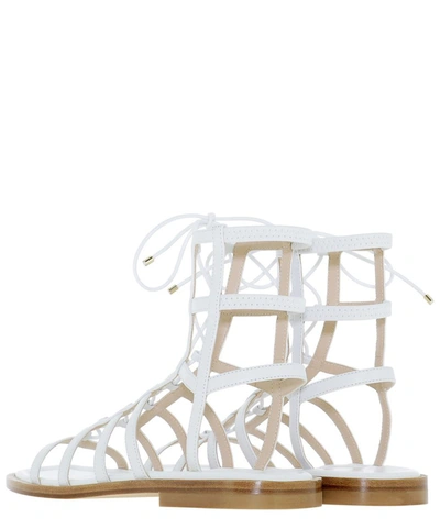 Shop Stuart Weitzman Kora Lace Up Sandals In White